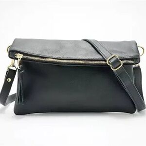 Limited Edition Makeda Parker Clay Black Leather Crossbody Bag